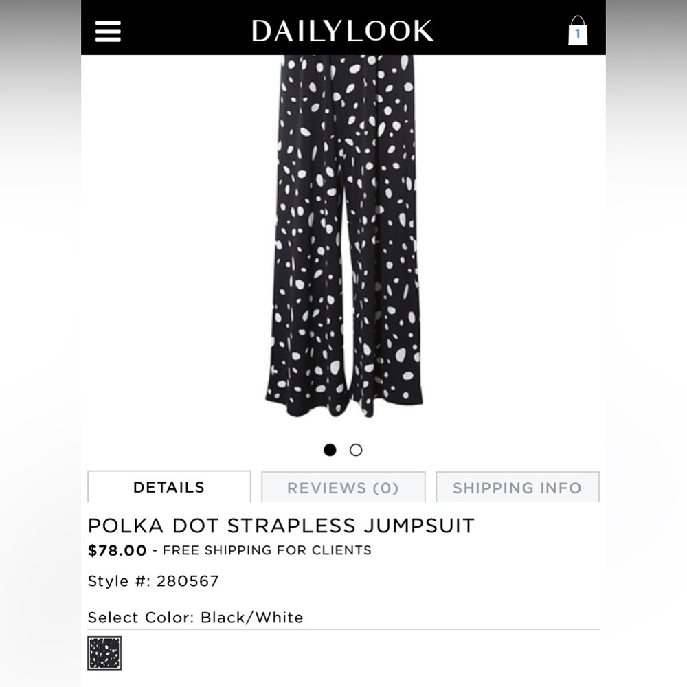 Polka dot strapless jumpsuit
